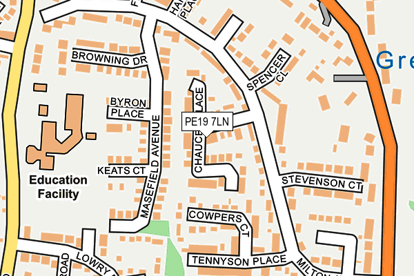 PE19 7LN map - OS OpenMap – Local (Ordnance Survey)