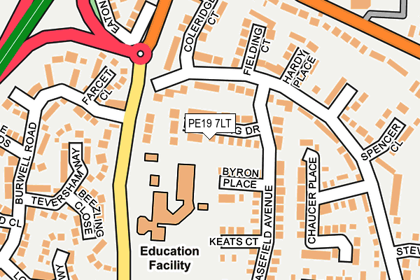 PE19 7LT map - OS OpenMap – Local (Ordnance Survey)