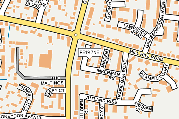 PE19 7NE map - OS OpenMap – Local (Ordnance Survey)