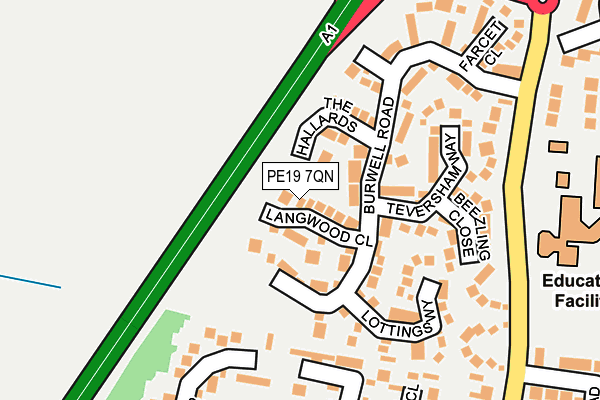 PE19 7QN map - OS OpenMap – Local (Ordnance Survey)