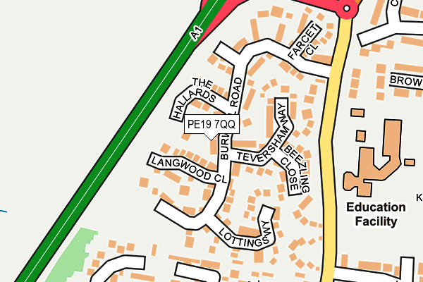 PE19 7QQ map - OS OpenMap – Local (Ordnance Survey)