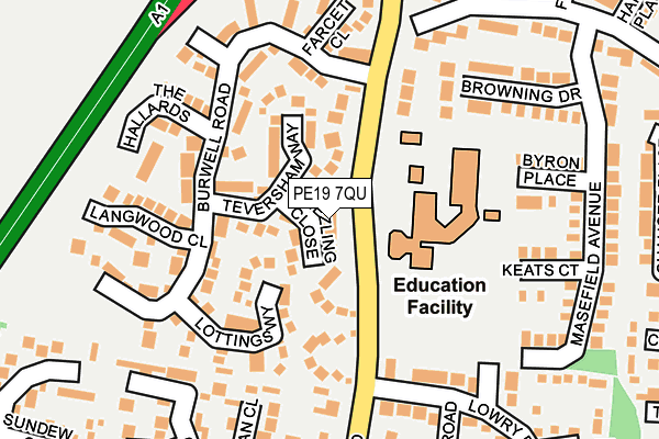 PE19 7QU map - OS OpenMap – Local (Ordnance Survey)