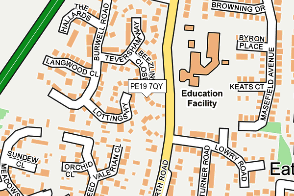 PE19 7QY map - OS OpenMap – Local (Ordnance Survey)