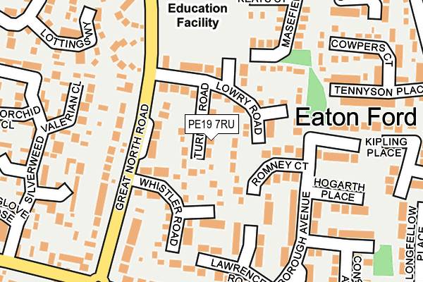 PE19 7RU map - OS OpenMap – Local (Ordnance Survey)