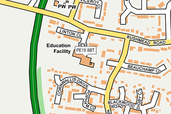 PE19 8BT map - OS OpenMap – Local (Ordnance Survey)