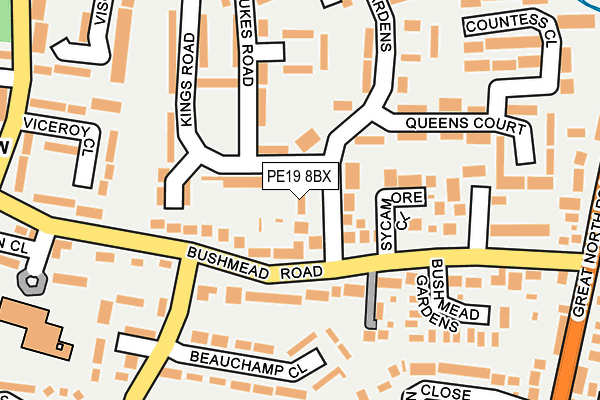 PE19 8BX map - OS OpenMap – Local (Ordnance Survey)