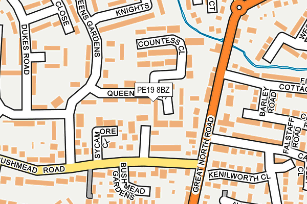 PE19 8BZ map - OS OpenMap – Local (Ordnance Survey)