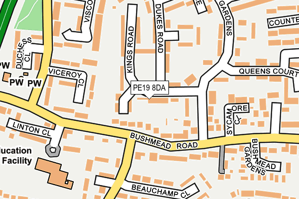 PE19 8DA map - OS OpenMap – Local (Ordnance Survey)