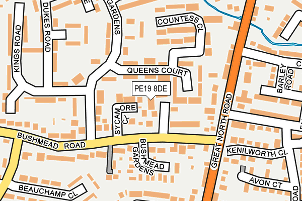 PE19 8DE map - OS OpenMap – Local (Ordnance Survey)
