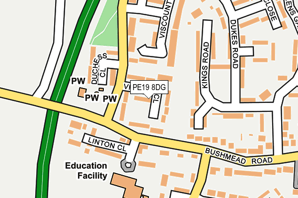 PE19 8DG map - OS OpenMap – Local (Ordnance Survey)