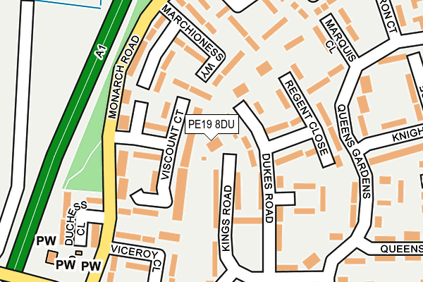 PE19 8DU map - OS OpenMap – Local (Ordnance Survey)