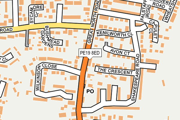 PE19 8ED map - OS OpenMap – Local (Ordnance Survey)