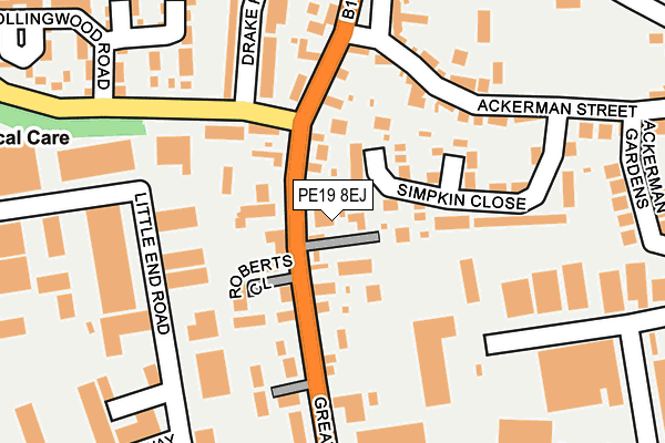 PE19 8EJ map - OS OpenMap – Local (Ordnance Survey)