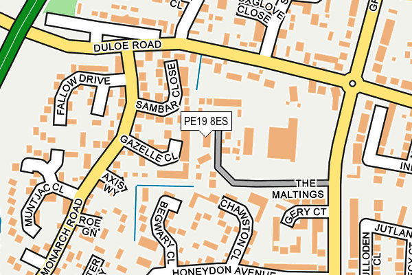 PE19 8ES map - OS OpenMap – Local (Ordnance Survey)