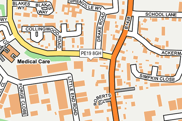 PE19 8GH map - OS OpenMap – Local (Ordnance Survey)