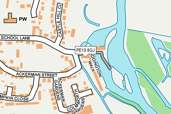 PE19 8GJ map - OS OpenMap – Local (Ordnance Survey)