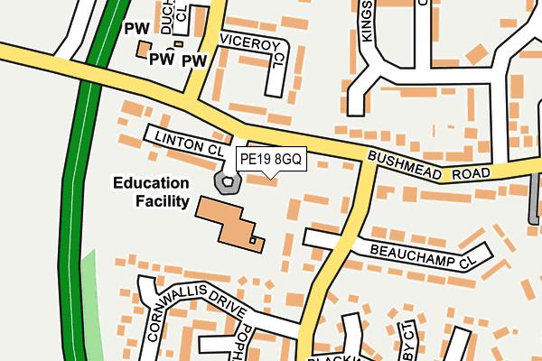 PE19 8GQ map - OS OpenMap – Local (Ordnance Survey)