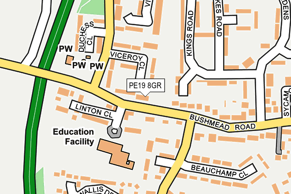 PE19 8GR map - OS OpenMap – Local (Ordnance Survey)