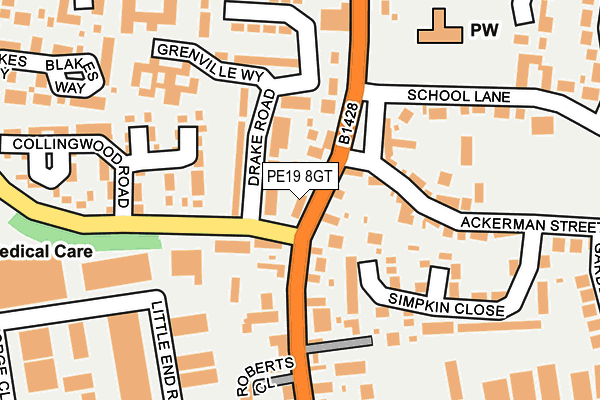 PE19 8GT map - OS OpenMap – Local (Ordnance Survey)