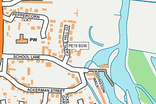 PE19 8GW map - OS OpenMap – Local (Ordnance Survey)