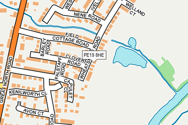 PE19 8HE map - OS OpenMap – Local (Ordnance Survey)