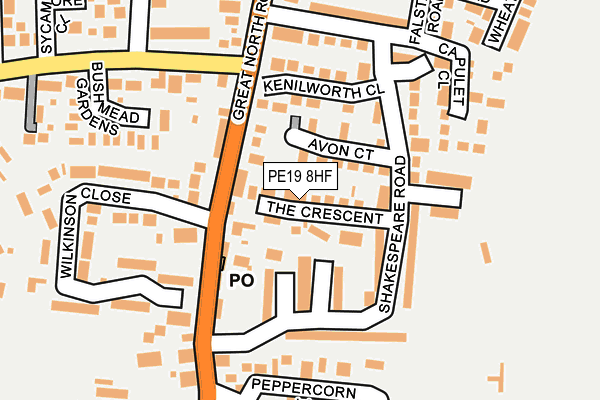 PE19 8HF map - OS OpenMap – Local (Ordnance Survey)
