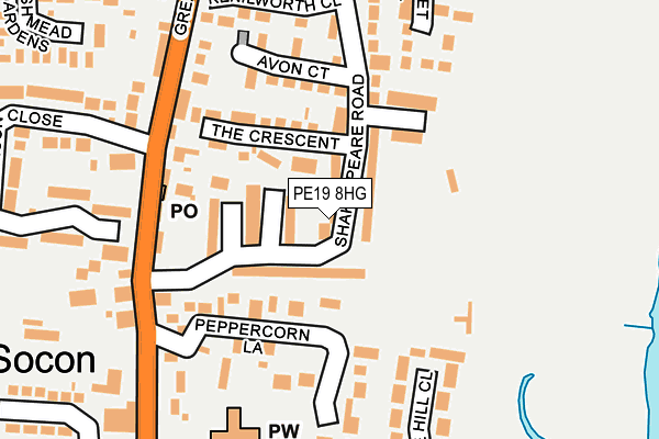 PE19 8HG map - OS OpenMap – Local (Ordnance Survey)