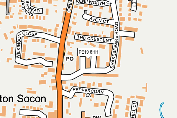 PE19 8HH map - OS OpenMap – Local (Ordnance Survey)