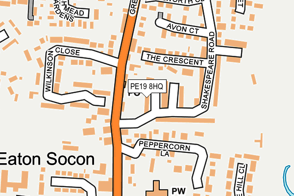 PE19 8HQ map - OS OpenMap – Local (Ordnance Survey)