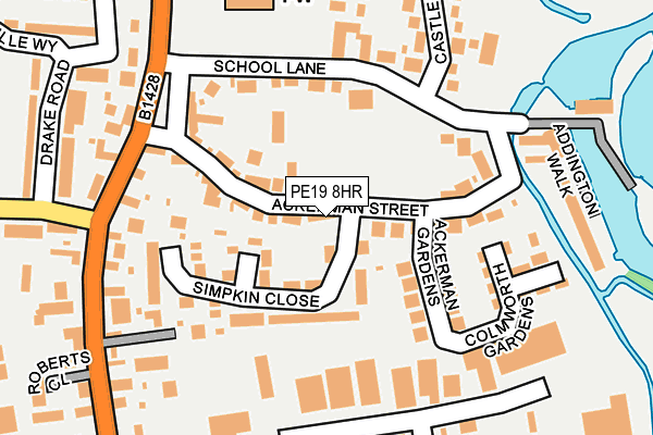 PE19 8HR map - OS OpenMap – Local (Ordnance Survey)
