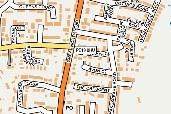 PE19 8HU map - OS OpenMap – Local (Ordnance Survey)