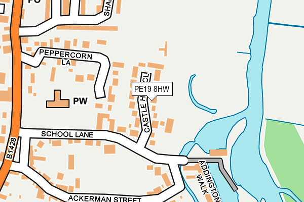 PE19 8HW map - OS OpenMap – Local (Ordnance Survey)