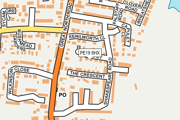 PE19 8HX map - OS OpenMap – Local (Ordnance Survey)