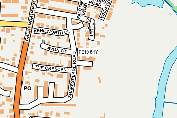 PE19 8HY map - OS OpenMap – Local (Ordnance Survey)