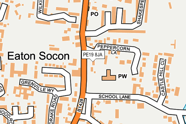 PE19 8JA map - OS OpenMap – Local (Ordnance Survey)