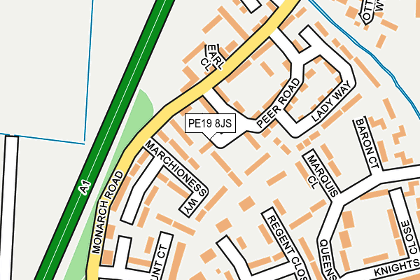PE19 8JS map - OS OpenMap – Local (Ordnance Survey)
