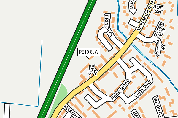 PE19 8JW map - OS OpenMap – Local (Ordnance Survey)