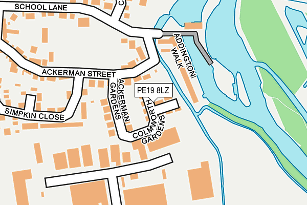 PE19 8LZ map - OS OpenMap – Local (Ordnance Survey)