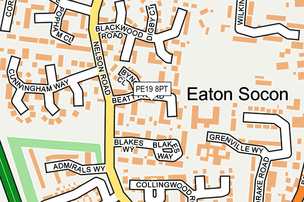 PE19 8PT map - OS OpenMap – Local (Ordnance Survey)