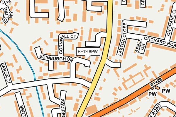 PE19 8PW map - OS OpenMap – Local (Ordnance Survey)