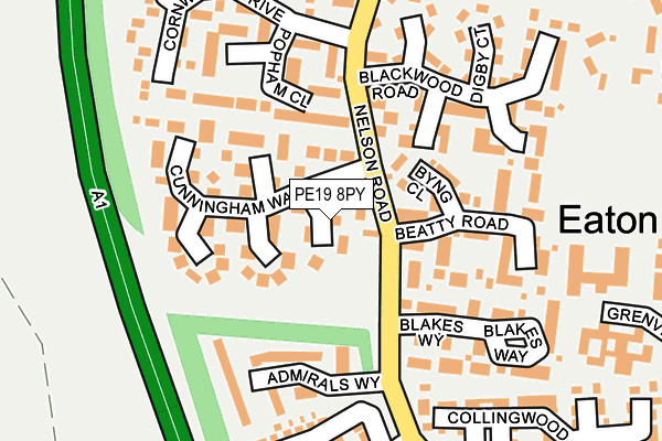 PE19 8PY map - OS OpenMap – Local (Ordnance Survey)
