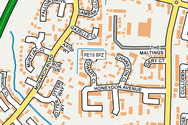 PE19 8PZ map - OS OpenMap – Local (Ordnance Survey)