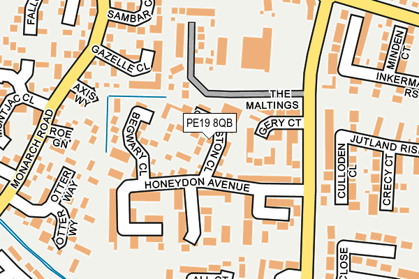 PE19 8QB map - OS OpenMap – Local (Ordnance Survey)