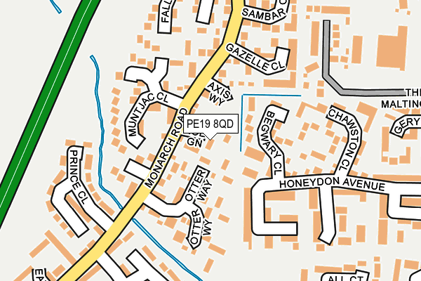 PE19 8QD map - OS OpenMap – Local (Ordnance Survey)