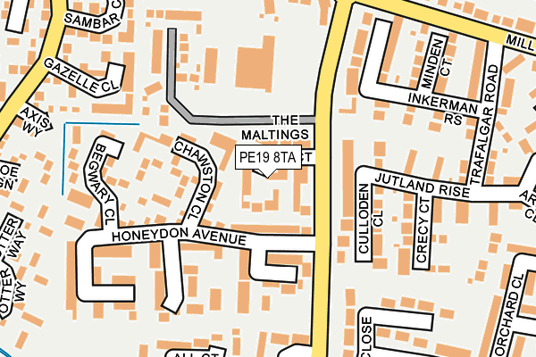 PE19 8TA map - OS OpenMap – Local (Ordnance Survey)