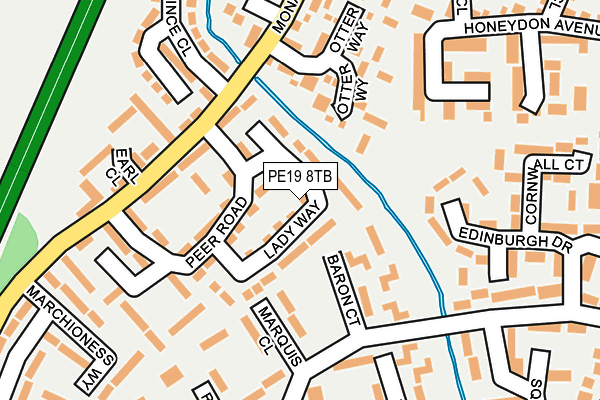 PE19 8TB map - OS OpenMap – Local (Ordnance Survey)