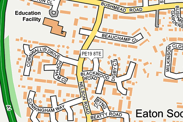 PE19 8TE map - OS OpenMap – Local (Ordnance Survey)