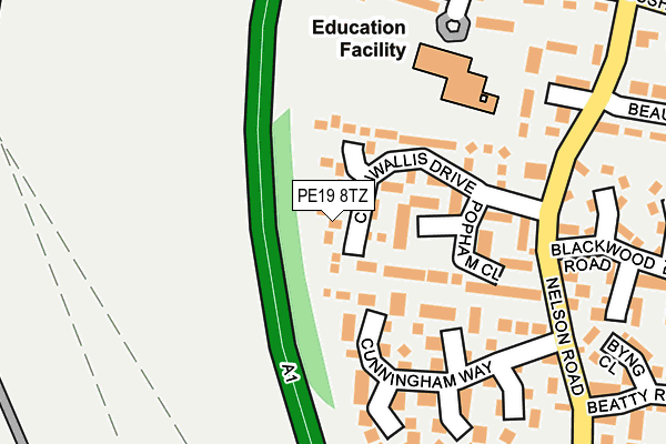 PE19 8TZ map - OS OpenMap – Local (Ordnance Survey)