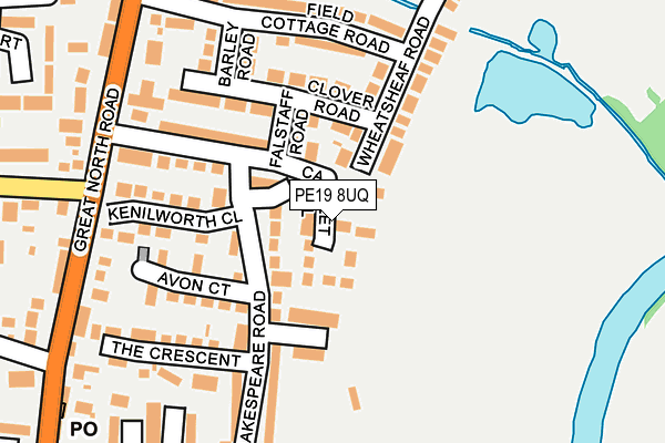 PE19 8UQ map - OS OpenMap – Local (Ordnance Survey)