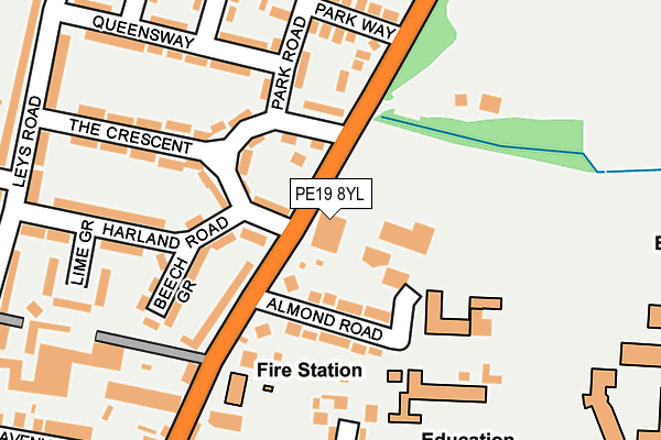 PE19 8YL map - OS OpenMap – Local (Ordnance Survey)